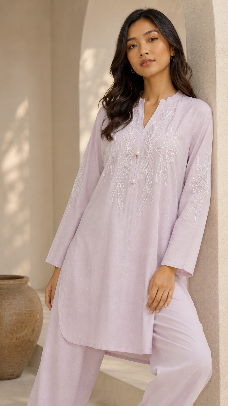 Leaves Embroidery co-ord