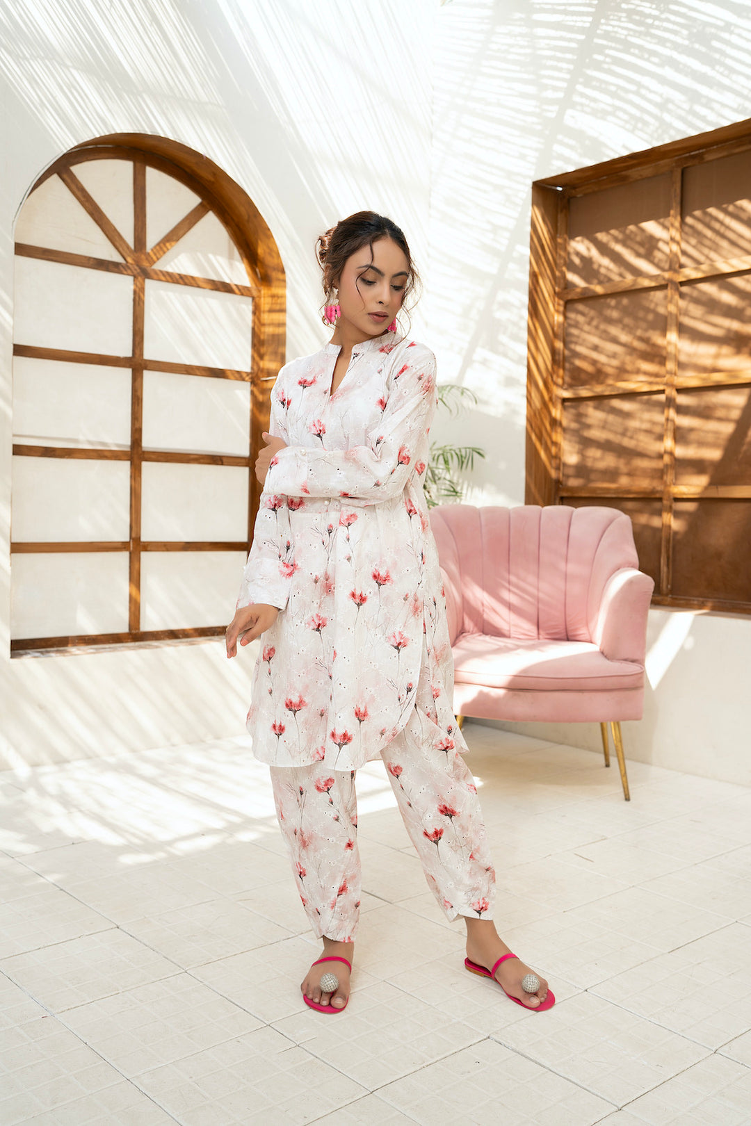 Floral Chikankari Co-Ord Set