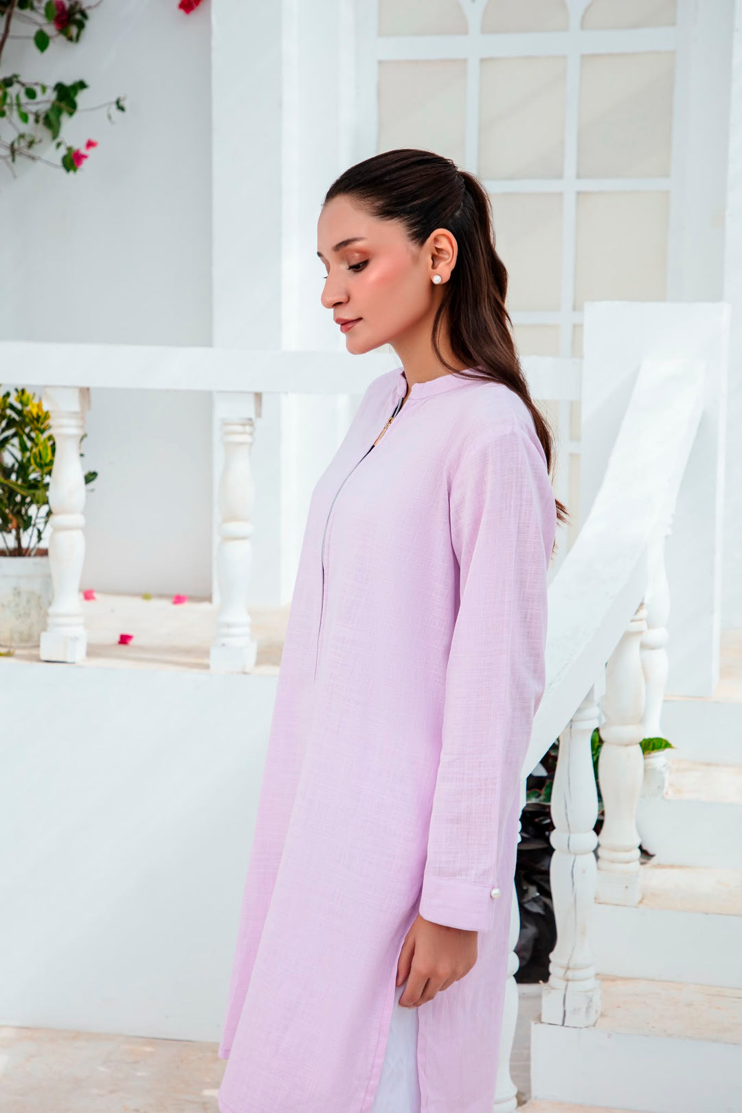 Cotton zip tunic