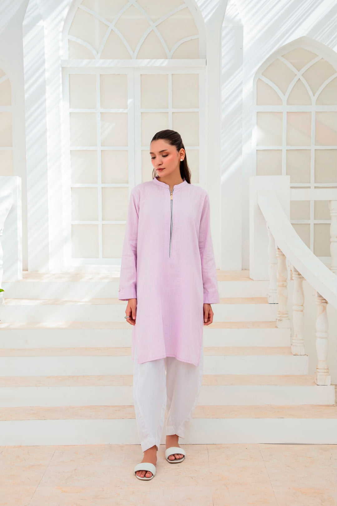 Cotton zip tunic