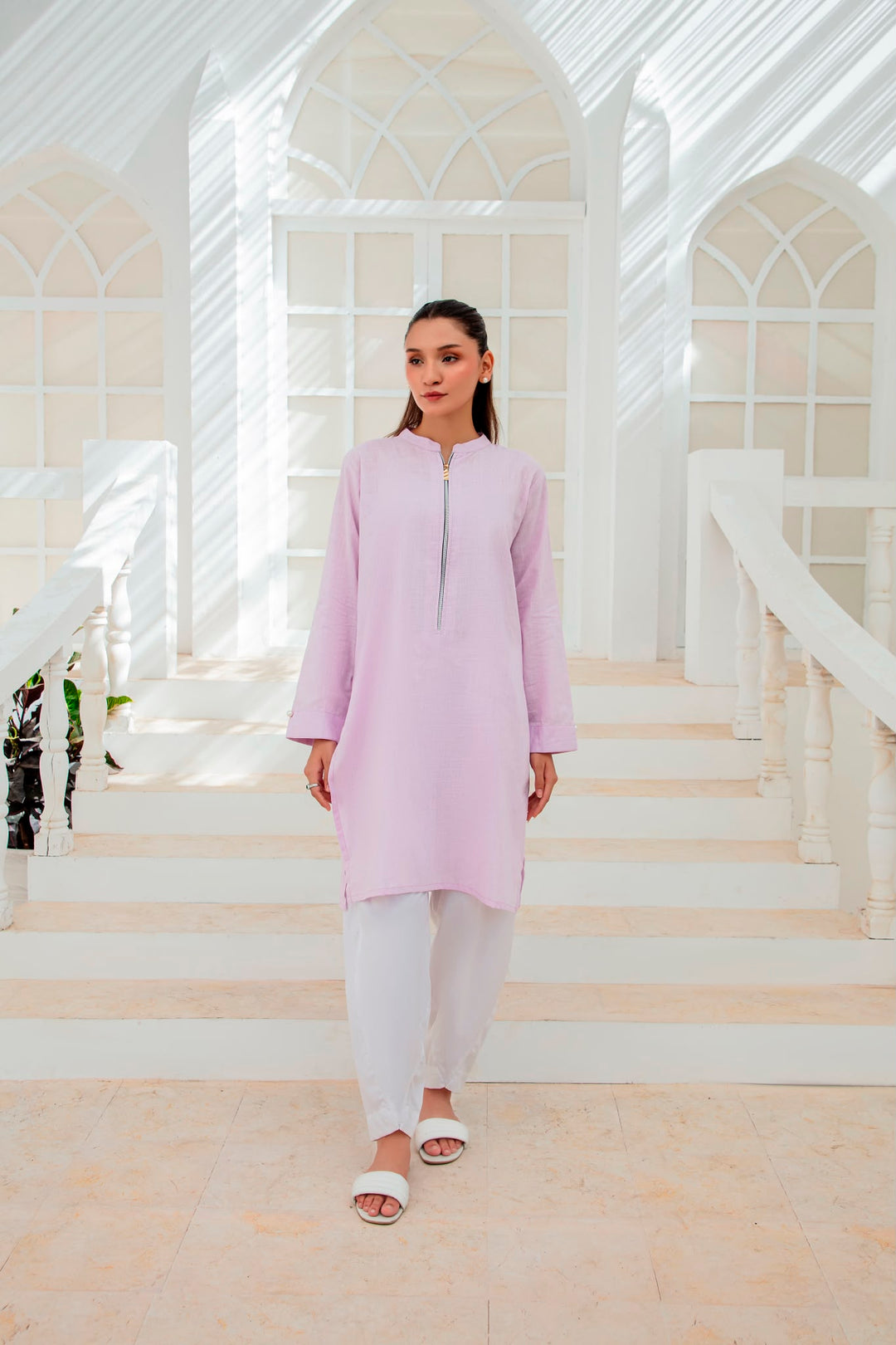 Cotton zip tunic