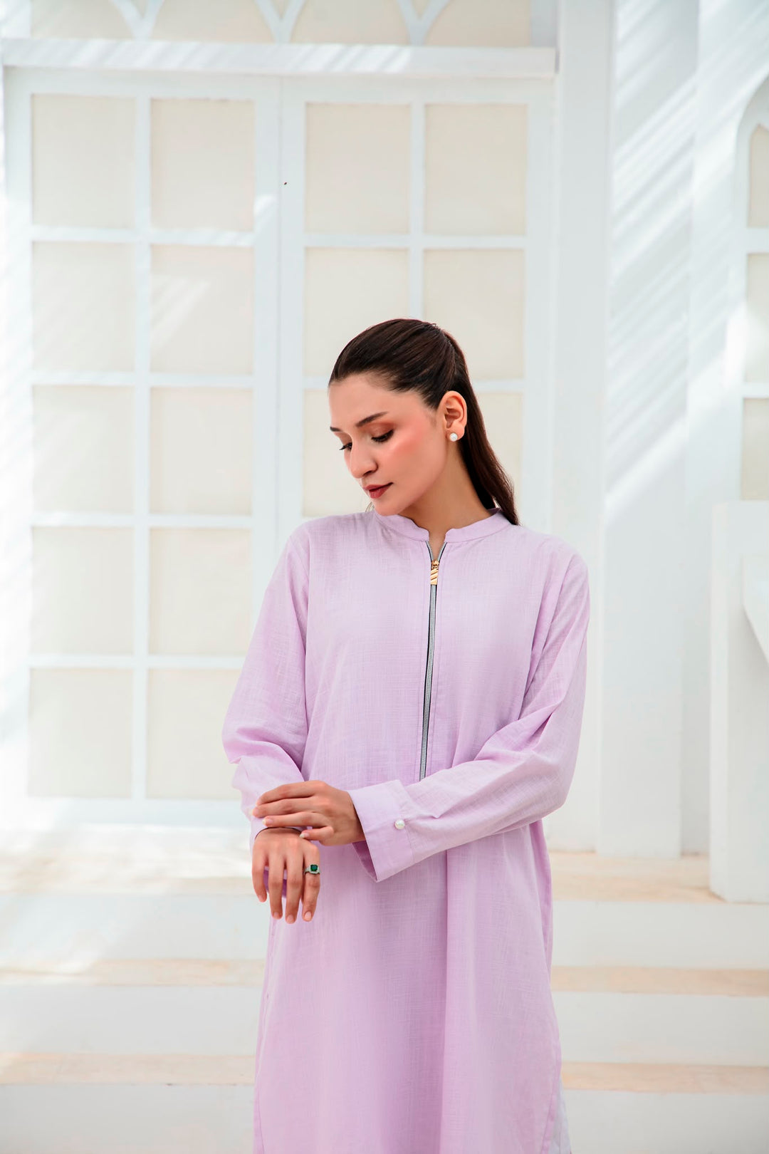 Cotton zip tunic